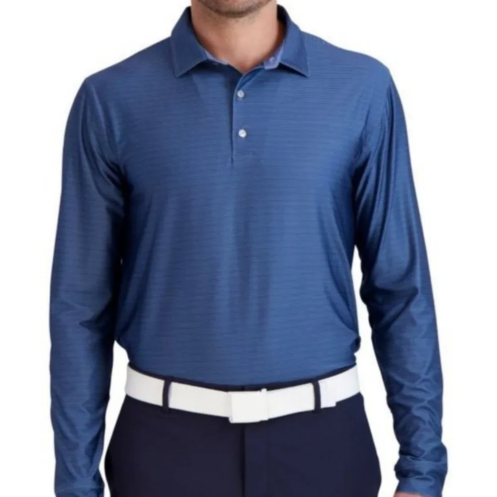 Hickey Freeman Striped Polo Size Medium NWT